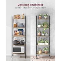 Estantería de 5 Niveles, Librería Industrial, Fácil de Montar, para Salón, Dormitorio, Cocina, Marrón Rústico y Negro LLS45X - details 77