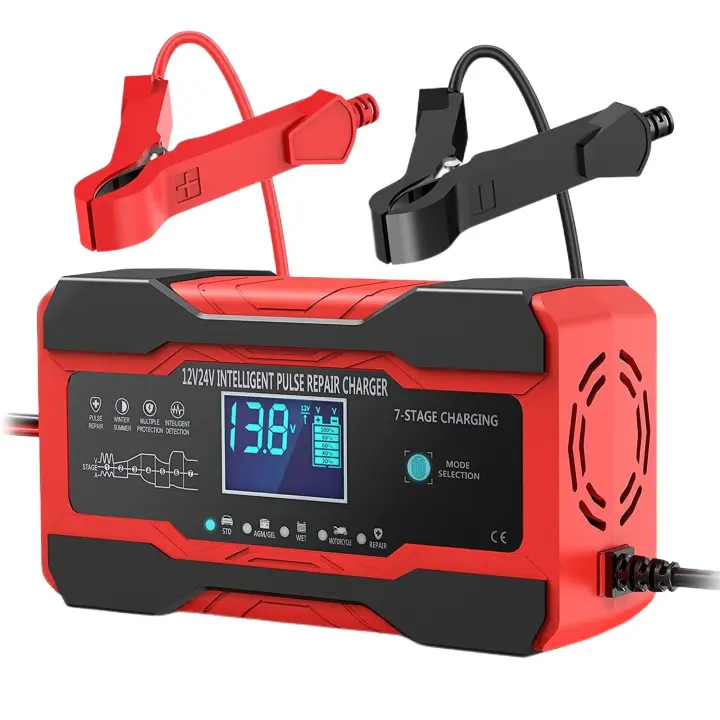 Cargador de batería inteligente para coche, 10 amperios, 12V y 24V, enchufe AU - 1
