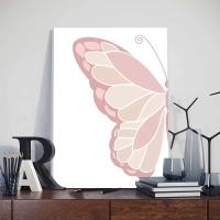 Póster Decorativo Rosa para Habitación de Niñas con Marco Pintura en Lienzo de Amor de Mariposa Arte de Pared para Cuarto de Bebé Marca JUBEER Material Lienzo - details 5