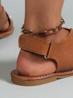 Sandalias de playa con correa ancha a la moda para mujer, planas cruzadas de gran tamaño, 43 - details 9