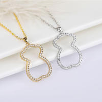 1 collar colgante S925 en forma de oso de plata, legal con circonitas goteadas Elegante, simple y de moda - details 1