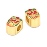 Pulseras de Brass Dorado Mate 4PCS Grande Agujero Abalorios para Hacer Joyas DIY - details 34