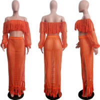 Conjunto de 2 piezas para mujer, falda de cintura alta y camiseta, diseño de borlas, universidad, chicas jóvenes, verano - details 4