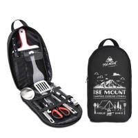 Juego de utensilios de viaje portátiles de acero inoxidable, 9 piezas, para acampar, Picnic - details 1