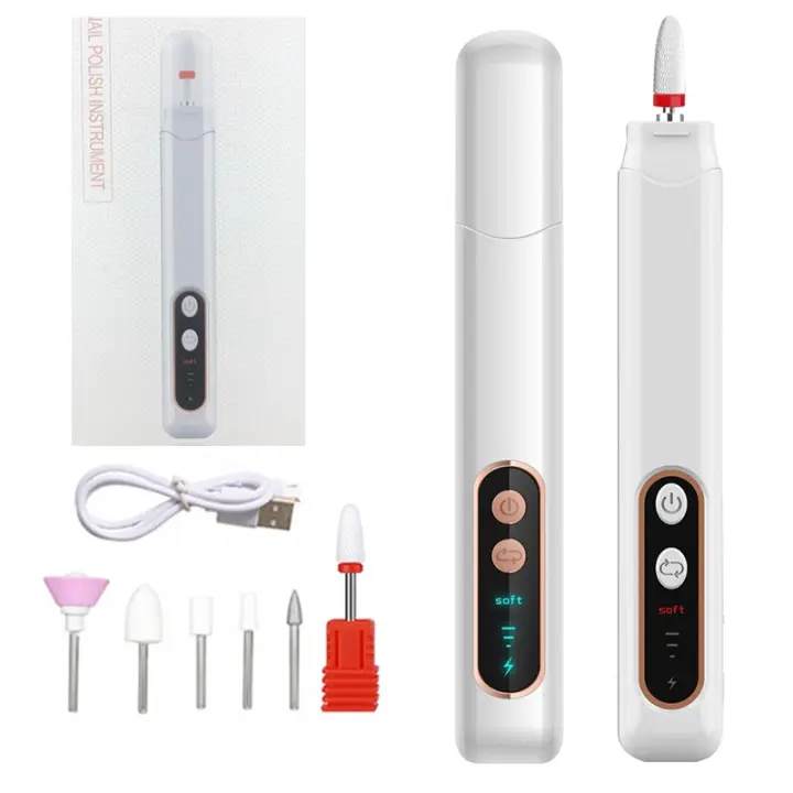 Kit profesional de manicura y pedicura, lima de uñas eléctrica inalámbrica, taladro de uñas, herramienta de mano para el cuidado de los pies, pulidor de moler - 1