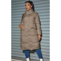 Chaqueta larga de algodón para mujer, camiseta cálida de Color sólido a la moda, invierno, 2024 - details 12