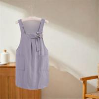 Delantal de cocina de algodón con correas cruzadas, delantal de cocina para el hogar resistente a la suciedad, ajustable con bolsillo, ropa de trabajo coreana, cocina casera - details 5