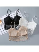 Top de Encaje Sexy sin Mangas para Mujer Verano Top Sólido sin Relleno Bralette - details 5