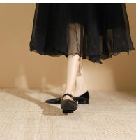 Zapatos planos de tacón bajo con punta de diamantes de imitación, zapatos de mujer - details 11