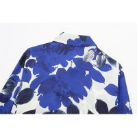 BUNO-camisa Vintage con estampado de flores para mujer, blusa holgada de seda con textura satinada y cuello abatible, con botonadura única, novedad de primavera de 2025 - details 11