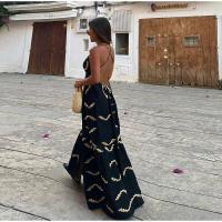 OUWU- Vestido largo con volantes en capas florales en 3D para mujer, sin mangas y sin espalda para vacaciones, elegante bata de fiesta en la playa - details 8