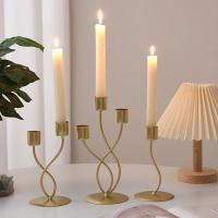 European Metal Candle Holder Iron Candlestick Irregular Pillar Candle Stand Wedding Party Dining Table Centerpiece Home Decor - details 1