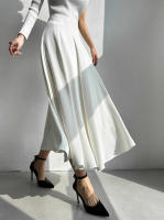 BGTEEVER-faldas elegantes y sueltas para mujer, faldas lisas de cintura alta, faldas Midi de gasa, moda de primavera y verano - details 14