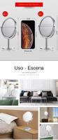 Espejo de tocador giratorio de 180° con base independiente, espejo bidireccional, vista regular y aumento de 3x - details 10