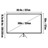 SucceBuy Pantalla de proyector con trípode y soporte: 80 pulgadas 16:9 4K HD. Sin arrugas, altura ajustable. Portátil para uso interior y exterior. Ideal para cine, cine en casa, juegos y oficina. - details 2
