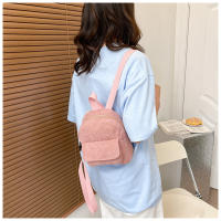 Mochila De terciopelo de pana para mujer, bolso escolar de versión coreana, sencillo, informal, pequeño, 2024 - details 12