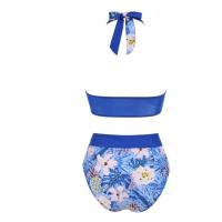 Bikini con estampado floral para mujer, traje de baño de dos piezas, de cintura alta, para adolescentes - details 23