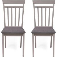 Sillas de Comedor Modernas y Sencillas Estructura de Madera Lacada Asiento de Tela Cubierto Gris - details 7