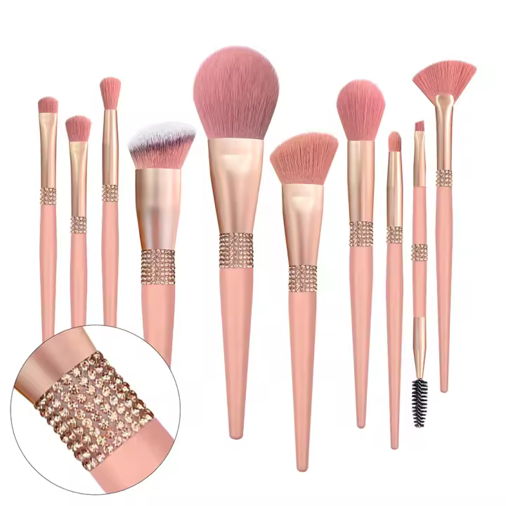 Juego de Brochas de Maquillaje Premium 10 Pinceles de Algodón Suave para Uso en Belleza - 1