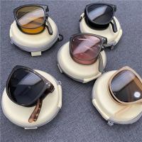 Gafas de sol plegables para mujer, lentes de diseñador de marca, UV400, Retro, a la moda, nuevas - details 5
