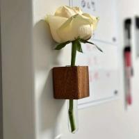 Tubo de ensayo de madera, arreglo artesanal, simulación magnética, jarrón, adhesivo para refrigerador, ración de cocina para el hogar - details 4