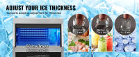 SucceBuy Máquina de Hielo Comercial, Máquina de Hielo Independiente con Almacenamiento de 33 Libras, Pantalla LED para Bar, Hogar, Oficina, Restaurante - details 1