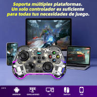 Mini PC Mando Comaptible NS SWITCH Android ios Gamepad RGB Control Joystick con disparador de efecto Hall Giroscópico - details 0