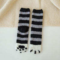 Calcetines de Terciopelo de Coral de Invierno Diseño de Garra de Gato Lindo - details 10