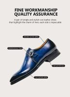Monjes Oxford de negocios de cuero de lujo con zapatos de vestir formales hechos a mano para hombres Goodyear Italia - details 10