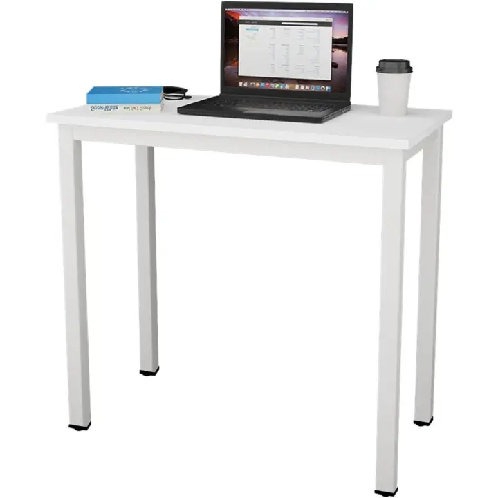 Escritorios Compacto 80x40cm Mesa de Ordenador Escritorios para Computadora Escritorio de Oficina Mesa de Trabajo Mesa de Estudio de Madera y Acero, Teca & Negro - 1