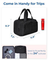 Bolsa de artículos de tocador de viaje, ligera, grande, de apertura ancha, bolsa de cosméticos esponjosa, bolsa de almacenamiento, juego de artículos de tocador de viaje - details 1