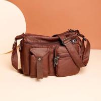 Bolso cruzado de cuero suave para mujer, bolsa de hombro impermeable con múltiples bolsillos - details 3