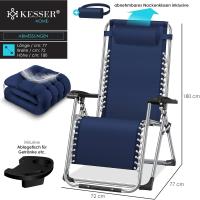 Plegable y Resistente |   Silla de Jardín, Capacidad de 200 kg, Acolchado Ergonómico Extra Ancho, Respaldo Ajustable, Almohada para el Cuello y Portavasos Beige - details 6
