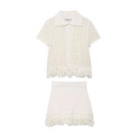 Estilo nueva chaqueta de ropa de mujer falda de punto a cuadros decorada con borlas - details 3