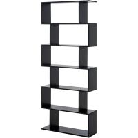 Estantería para Libros Moderna Librería con 6 Estantes para Comedor Salón Estudio 80x23x192 cm Negro - details 0