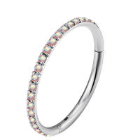 ASTM-Aro de segmento con bisagras de titanio, Circonia cúbica, para tabique nasal, pezón, golpe, Tragus, Hélix, Labret, Piercing para labio, joyería para el cuerpo, F136 - details 6