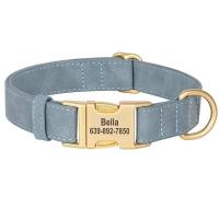 Collar perro personalizado, collares cuero PU perros, collar mascotas con hebilla de Metal personalizado gratis para perros - details 3