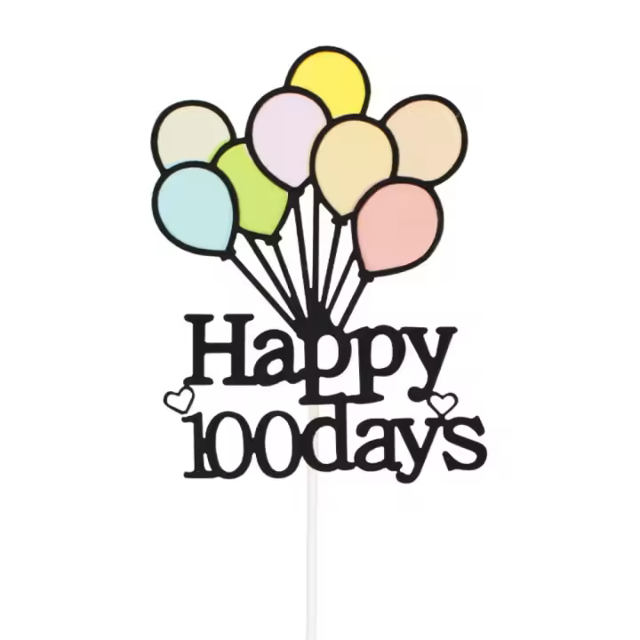 Globos de doble capa, adornos para tartas, adornos de papel de dibujos animados para magdalenas, decoración colorida para tartas de feliz cumpleaños, fiesta de boda - 1