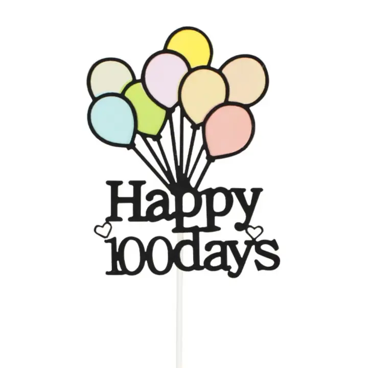Globos de doble capa, adornos para tartas, adornos de papel de dibujos animados para magdalenas, decoración colorida para tartas de feliz cumpleaños, fiesta de boda - 1