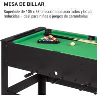 Mesa de Juegos de Mesa 2 en 1 Billar y Fútbolín para Adultos y Niños 105 x 58 cm Cubierta Verde - details 5