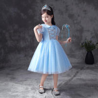 Disfraz de actuación de princesa Elsa Frozen para cumpleaños de niñas de alta gama para niños - details 15