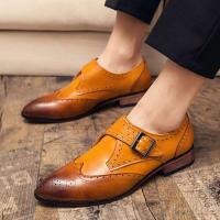 Monje de punta de ala de cuero elegante hecho a mano con zapatos de vestir con hebilla Bloch para hombre italiano, Oxford - details 9