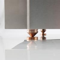 Juego de 8 almohadillas para pies de soporte de altavoz, aleación de aluminio, clavos de Metal, cono para suelo, color negro - details 6