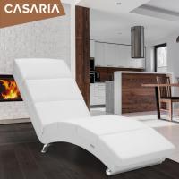 Chaise Longue Tumbona XXL London 186x89x55cm Sillón Ergonómico de Salón Oficina 180Kg Cuero Sintético Blanco - details 1