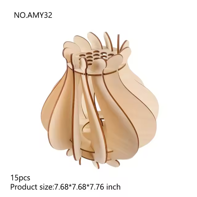 Florero de rompecabezas creativo DIY para ramo de flores, juego de bloques de construcción de madera, juguetes, decoración del hogar - 1