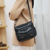 Bolso cruzado de piel sintética para mujer, Vintage con múltiples bolsillos bolso de hombro, decoración de corazón - details 8