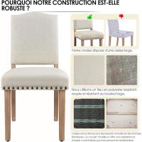 2PCS de Sillas de Comedor de Respaldo Alto, Sillas de Cocina, Patas de Madera Maciza, Diseño Clásico, Reposabrazos - details 6