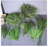 Decoración del hogar de hierba pequeña simulada para decorar pastizales, cañas, cebollas y plantas verdes falsas. - details 1