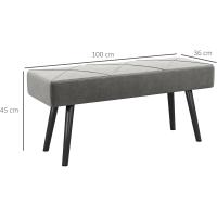 Taburete de Cama Multifuncional Moderno Banco de Acero con Cojín 120kg de Carga - details 11