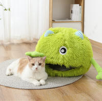 Nueva Cama Para Mascotas Invierno Caliente Sillón De Gato De Peluche Desmontable Lavable Villa De Dibujos Animados Den Para Gatos Cartoon Casa De Mascotas - details 2